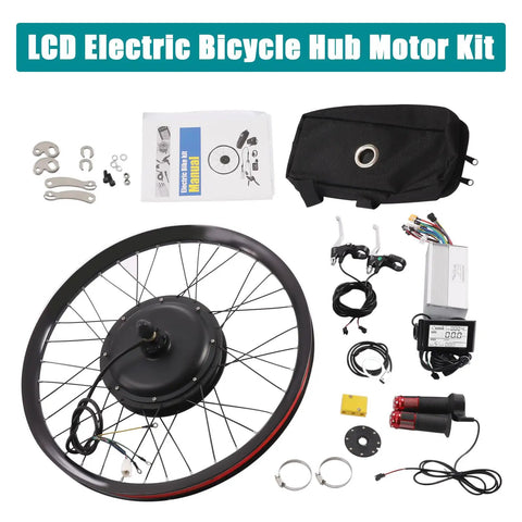 27.5 Inch Electric Bike Motor Conversion Kit with Beefy 72V 2000W Rear Wheel Brushless Motor, LCD, 9 Speed Flywheel