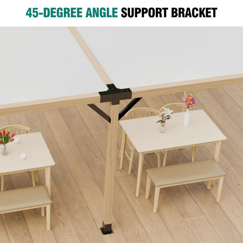 12 Pack 45 Degree Angle Support Brackets For Wood Post And Beam, Corner Braces For Pergola Gazebo Desk Edge, DIY Kit With Heavy Duty Steel, Easy Install, No Cutting Required, Keeps Your Structure Rock Solid