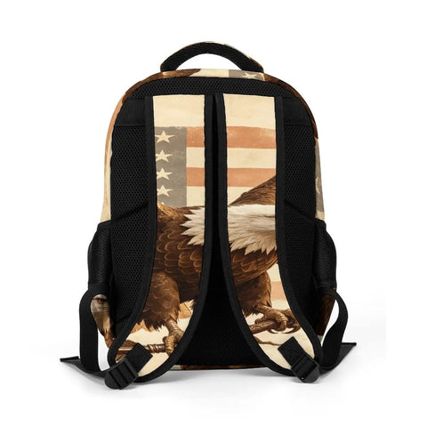 Antique Eagle Arrow Branch Printed Unisex Backpack Large Capacity Durable Polyester Daypack for School Travel Back View