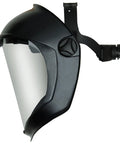 Bionic Face Shield With Clear Polycarbonate Visor And Full Shield Design For Chin And Top Head Coverage side view with matte finish