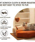 Modern Wooden Pet Hangout Haven With Swinging Toy, Built Like A Tank Oak Veneer Sofa Bed, Ultra Comfy High Resilience Foam Cushion, Scratch Proof Elevated Pad For Big Cats And Dogs with scratch cloth and cat.
