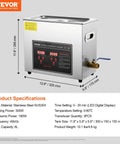 Heavy Duty 6L Ultrasonic Cleaner With Digital Timer And Heater Killer Performance For Watches Glasses Rings And Small Circuit Boards Squeaky Clean Pro Grade Washing System stainless steel design with LED display