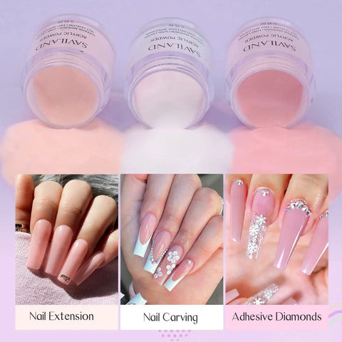 Beginner Friendly Acrylic Nail Starter Kit With Clear Pink Nude Powder And Monomer Liquid, nail designs and powder options.