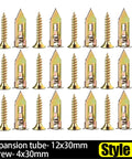 Heavy Duty Self Drilling Drywall Anchor Screw Kit For Plasterboard Mounts With Matched Metal Expansion Screws High Load Bearing For Shelves Frames And Lightweight Fixtures Your Go To For Easy Home Improvement Projects. 12x30mm anchors, 4x30mm screws