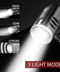 Rechargeable LED Flashlight With 500 Lumens Magnetic Base Waterproof Build Three Modes High Low Strobe Compact Handheld Light