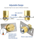 Adjustable 2 Pack Ball Spring Closet Door Catch Replacement For French Doors And Cabinets with gold and silver components.