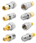 8 Pack F Type to SMA Coax Adapters Gold Plated Brass RF Connectors for WiFi Routers, CBs, Ham Rigs, Antennas, Walkie Talkies