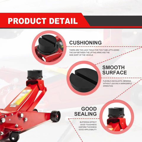 2 Pack Rubber Floor Jack Pad Kit For Universal Car Lifts And Jack Stands Heavy Duty Slotted Frame Rail Pinch Weld Protection Anti Slip Thick Rubber Pads Sized 2.8 Inch Diameter And 1.3 Inch Tall