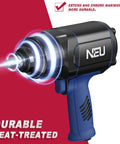 Three Quarters Inch Pneumatic Impact Wrench With Twin Hammers, 1480 Ft Lb Max Torque shown with focus on heat-treated anvil