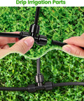 36 Pack Quick Connect One Quarter Inch Hose Tee Fittings for Drip Irrigation Systems in Garden, Farm and Greenhouse