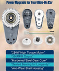 Beefed-Up 24V RS775 Motor Gearbox Upgrade For Kids Ride On Cars With 280W High Torque Drive 360RPM Replacement Gearbox Metal Gear