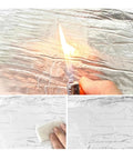 Tough As Nails Waterproof Roof Repair Tape demonstrated with flame on bitumen surface, showing durability and performance.