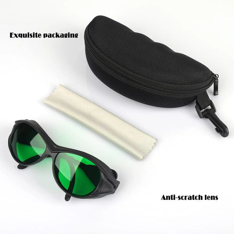 180-750Nm Laser Safety Goggles For Engraving And Cutting Pro Grade Protective Eyewear With Green Tint and case