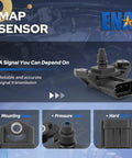 MAP sensor ENA; black plastic body with electrical connector and mounting hole (Subaru compatibility)