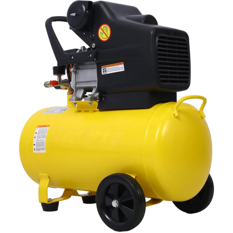 LuckyNote 3.5HP 10 Gallon Horizontal Air Compressor Ultra Quiet Oil-Lubricated Portable With Built-In Wheels Adjustable Pressure Gauge Auto Shutoff For Painting Nailing And Inflation Tasks