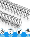 12 Inch Conveyor Belt Fastener Kit In 316 Stainless Steel Clipper Lacing For Belts 0.2 To 0.24 Inches Includes 70 Inch Hinge Pins Built For Light Industrial Duty, showing corrosion-resistant steel clips and safety icons.