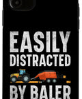 Hay Bale Farming Phone Case With A Dope Two Part Polycarbonate Shell That Shields Your Device From Scratches And Keeps Your Farm Vibe Strong While You Laugh At Baler Machine Distractions, featuring bold text and baler machine illustration.