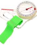 Portable Acrylic Hiking Compass Thumb Orienteering Tool With Quick Reset For Camping And Outdoor Survival, bright green strap