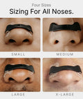 Magnetic Nasal Strips Starter Kit With Reusable Band And Tabs For Sleep Snoring Breathing And Sports in four nose sizes display