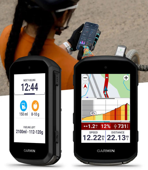 Edge 850 Compact GPS Cycling Computer With 2.7-Inch Vivid Color Touchscreen displaying navigation and performance data