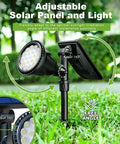 Solar Powered Outdoor Spot Lights 600LM Four Pack, Waterproof 18 Led Landscape Lighting With Auto On Off, Warm White angle view