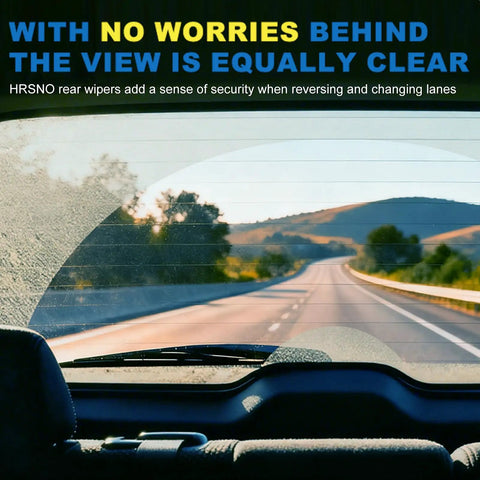 Premium Full Coverage Windshield Wiper Blade Set Compatible With 2022 Through 2025 Mitsubishi Outlander And Phev rear view through clear windshield.