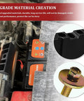 Heavy Duty Battery Hold Down Clamp Kit for Ford Mercury Lincoln Cars, showing durable PP base clip and stainless steel bolt.