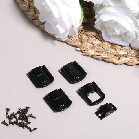 4 Pack Zinc Alloy Toggle Hasp Lock For Jewelry Boxes And Small Wooden Cases Dope Durable Latch With Screws 0.98in By 0.79in