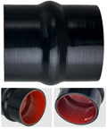 3.0 Inch ID Silicone Hump Hose Coupler With Heavy Duty Clamp Set For Pipes Connecting, black silicone coupler with red interior