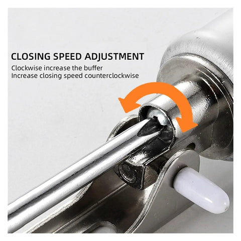 Close-up of speed adjustment feature on Automatic Door Closer 35kg Heavy Duty Aluminum Alloy With Soft Close Adjustable Speed