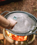 Using No Touch Infrared Thermometer For Cooking And BBQ Laser Temperature Gun With Digital Display over hot grill