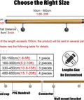 Heavy Duty Built Tough Non Slip PVC Handrail 18 Feet Long all-weather deck railing kit with size options and wall mount details.