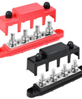Heavy Duty Power Distribution Block 150A Bus Bar 12V To 48V Terminal Strip showing red and black junction blocks with studs.