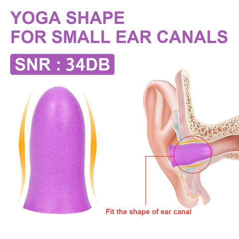 Small Foam Ear Plugs For Tiny Ear Canals, 100 Pairs Ultra Soft Noise Blocking For Sleep, Study, Work, Travel, Purple For Women Teens