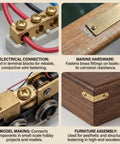 Premium M5 X 10mm Brass Phillips Pan Head Machine Screws for electrical connections and marine hardware applications.