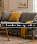 High Performance Non Slip Furniture Cups And Square Caster Pads For Hardwood Floors Awesome Floor Savers under a grey couch.
