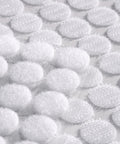 JUMINIZ white 0.59-inch round self-adhesive hook-and-loop fastener dots (close-up view)