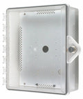 Front view of Heated Type 4X Clear Polycarbonate Enclosure With Key Lock And Radiant Heat Plate, Model STI-7520-HTR.