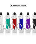 Set Of 30 Mini LED Keychain Flashlights With 5 Bulbs in 6 assorted colors, 2.7x0.7 inch, aluminum alloy, ultra portable for camping.