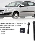 Heavy Duty Alternator Pump Pulley Adjuster Kit Durable Alloy For Hyundai Accent Rio 2001 2006 OE 37463-33000 37462-22000 37471-24000 with bolts.