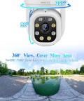 3K Ultra HD PT Wireless Security Camera System installed outdoors with 360° view and AI human tracking, 4TB HDD for 90 days recording.