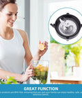 Pro 1200 Blender Replacement Parts Kit With Stainless Steel Cutter Blade Jar Base Cap And Four Silicone Gaskets Complete Workhorse Go To 3 In 1 Set For 1200 Series Blenders stainless steel blade shown with smoothie ingredients