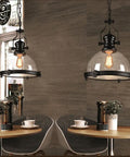 Industrial Nautical Glass Pendant Light Fixture For Dining Room And Kitchen Island, 16 Inch Clear Ceiling Chandelier over table