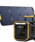 Heavy Hitter Portable Power Station With 400W Solar Panel, compact design with wheels and display for off-grid use and emergency backup.