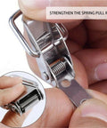 Heavy Duty Stainless Steel Vintage Duck Mouth Lock Buckle Kit close-up of spring pull ring mechanism