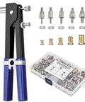 Super Cool Compact Rivet Nut Tool Kit With Portable Riveter Setter Set And Metric Mandrels Plus Essential Rivnuts Assortment Featuring Threaded Insert Capability And Premium Blue Storage Case For Smooth DIY Jobs, M3-M8