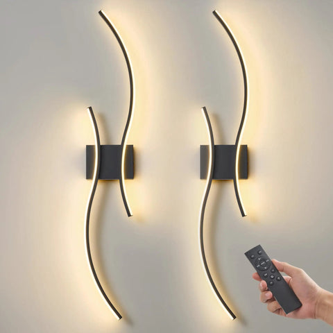 Cordless Rechargeable Wall Sconces Set Of 2 With Dimmable LED Mood Lighting, Remote Control, No Wiring Needed, Easy Setup