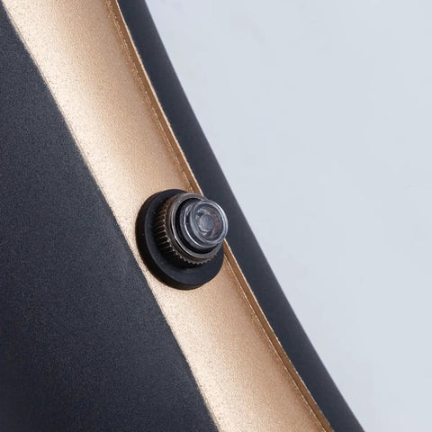Close-up of the dusk to dawn photocell sensor on 12 Inch Outdoor LED Wall Light Set With Dusk To Dawn Photocell Sensor, Black Gold finish