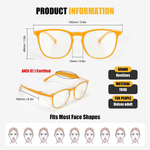 All Day Anti Fog Safety Glasses For Women And Nurses Eyewear With Blue Light And UV Blocking Eye Protection ANSI Z87.1 in yellow