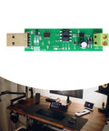 USB To MBUS Slave Module For FC722 Chip Debugging, Low Leakage Current, Industrial Rate 300 9600 BPS, Adjustable Bus Voltage 12V To 42V, 5V And 3.3V Regulated Output, Stable UART Communication MBUS Debugging Accessory mounted with USB and MBUS terminals